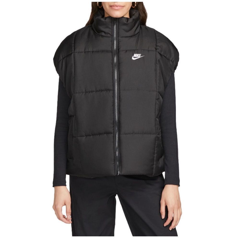 NWT Nike Sportswear Classic Puffer Therma-Fit Loose-Fit Vest Black Women Size M